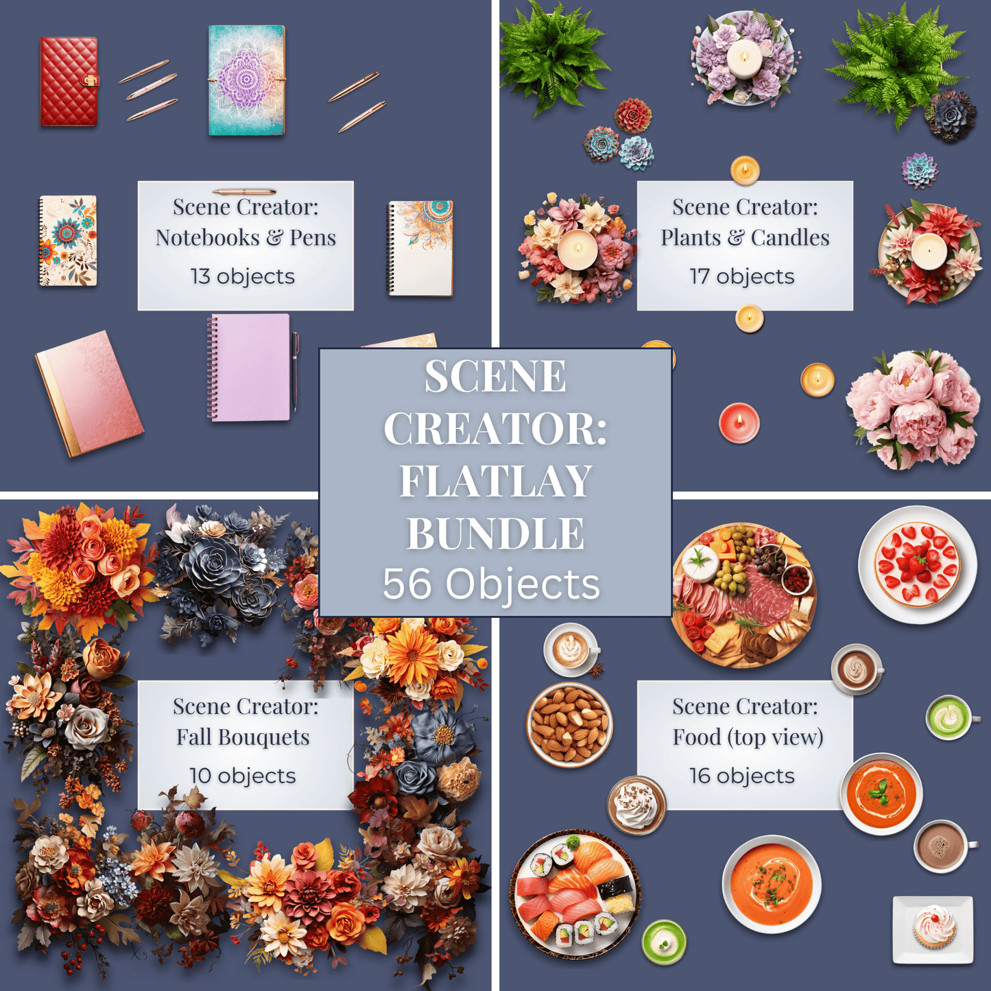 Seller Resources: Top View for Flatlays Bundle | 56 Objects