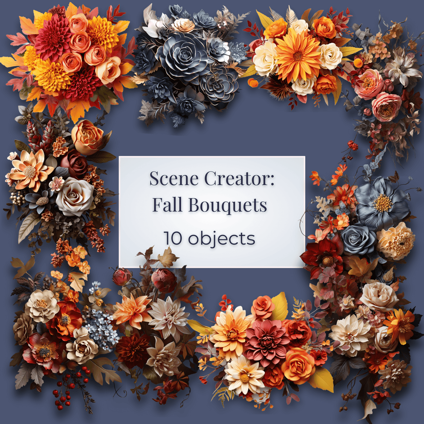 Seller Resources: Fall Bouquets (Top View) | 10 Objects