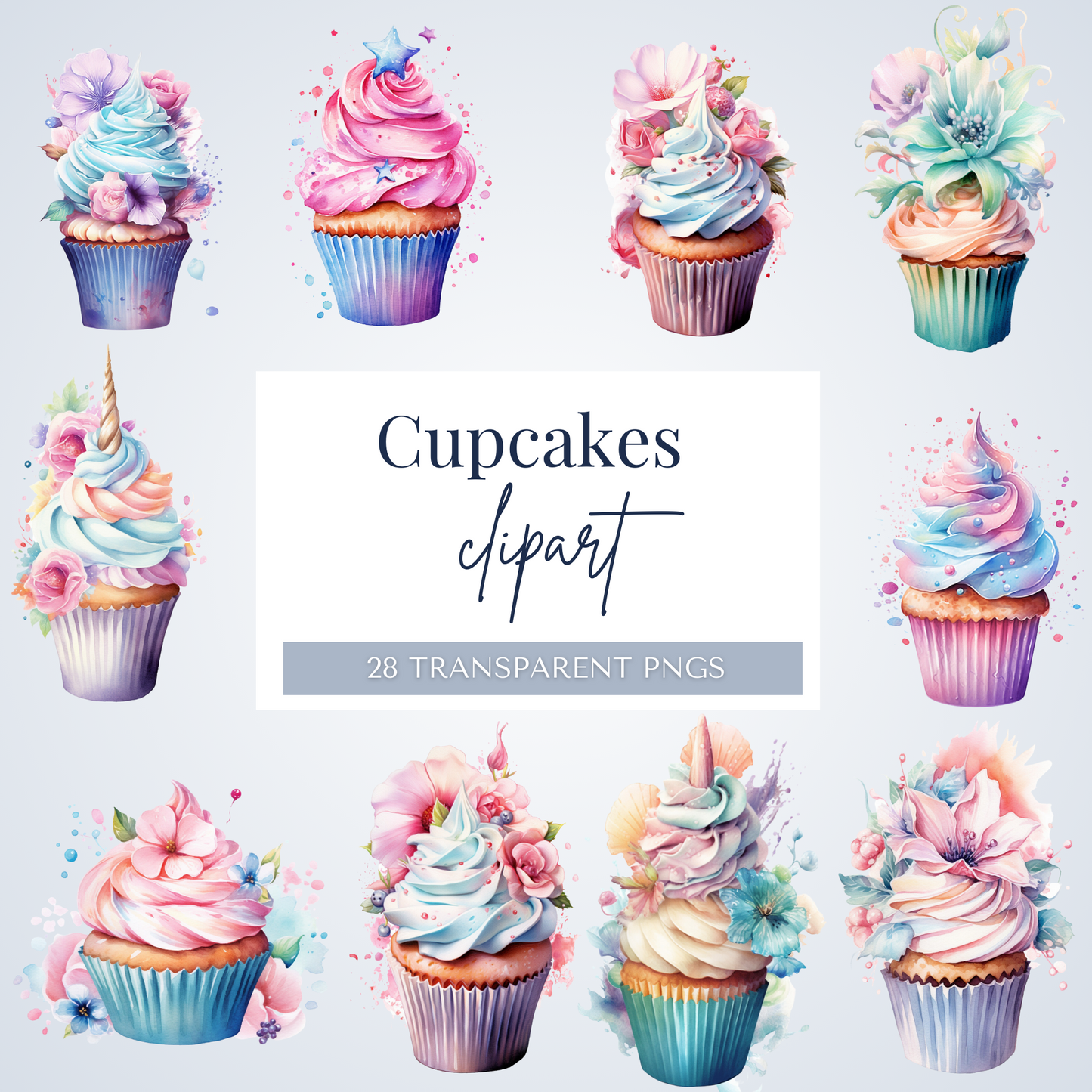 Cupcakes Clipart Pack | 28 PNGs