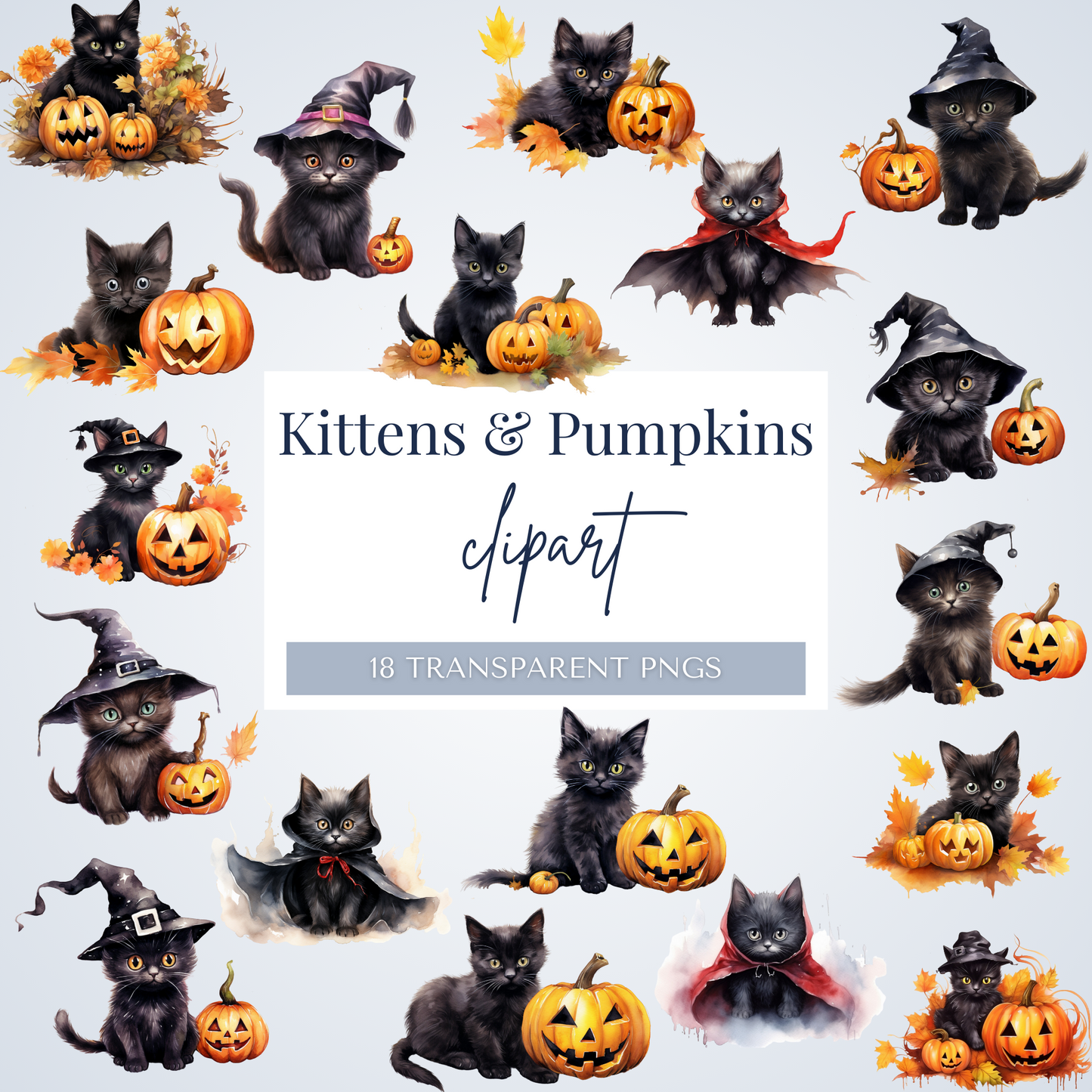 Kittens & Pumpkins | 18 PNGs